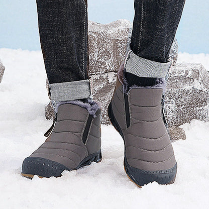 Bottes de neige d'extérieur chaudes, doublées de fausse fourrure et imperméables